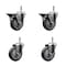 Service Caster 4'' Thermo Rubber Wheel Swivel 7/16'' Grip Ring Stem Caster Set 2 Brake, 4PK SCC-GR20S414-TPRB-PLB-716138-2-S-2 - alternate 1